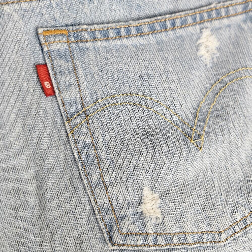 Levi's 501 Women Shorts W30(32) Blue Denim Cut Off Distressed Frayed Button Fly - Picture 8 of 13
